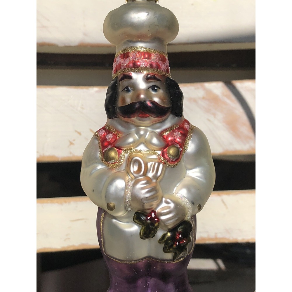 Set Of 2 Glass Blown Chef Cook Baker Ornaments 1 SCF-Other Old World? Gift